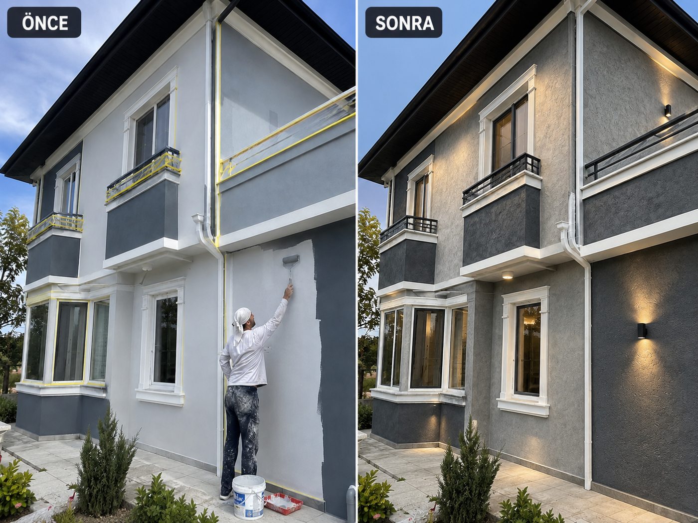 Kemalpaşa dış cephe boya öncesi ve sonrası