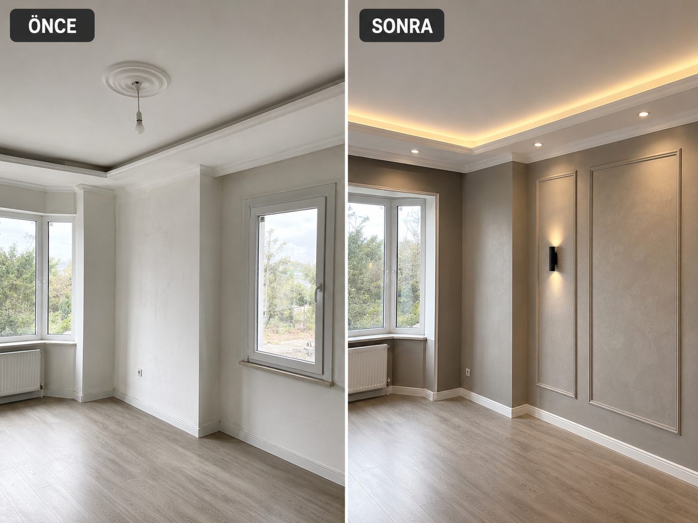 Kemalpaşa iç cephe boya öncesi ve sonrası